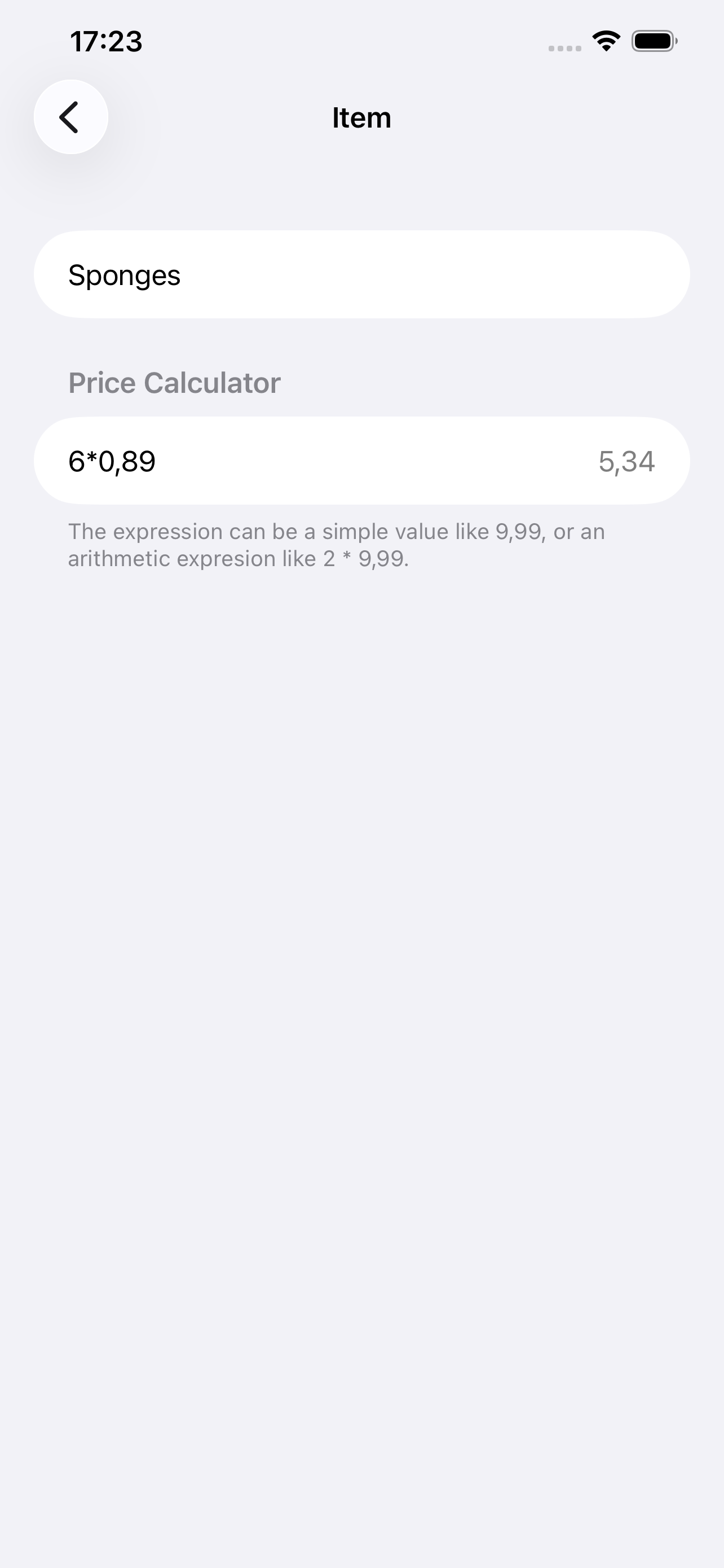 Shopping Cart Made Easy — cart and totals screen